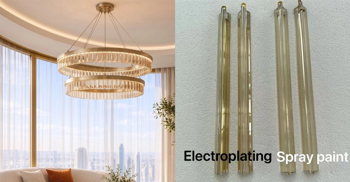 Electroplating and Spray Paint on the exact same chandelier accessories Electroplating and Spray Paint on the exact same chandelier accessories